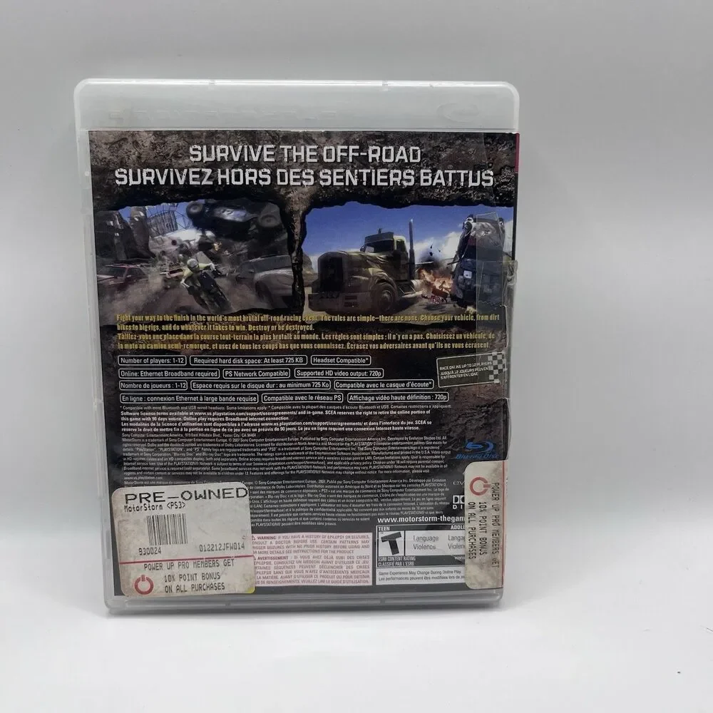 Motorstorm Sony PlayStation 3 PS3 2007 Complete with Manual CIB Not for Resale